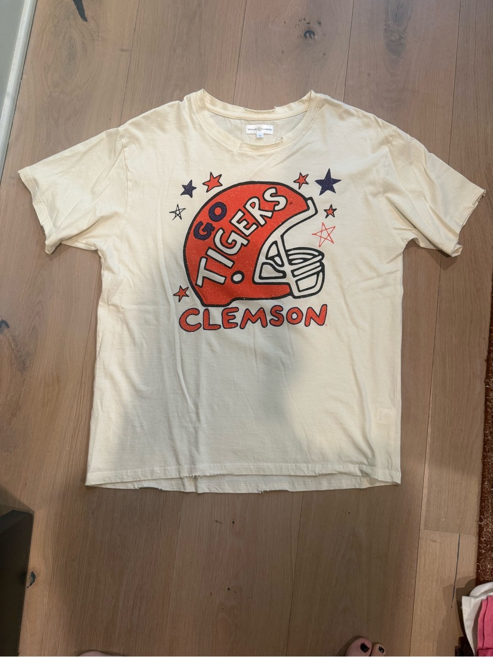 Clemson 'Go Tigers' Cream Graphic Tee